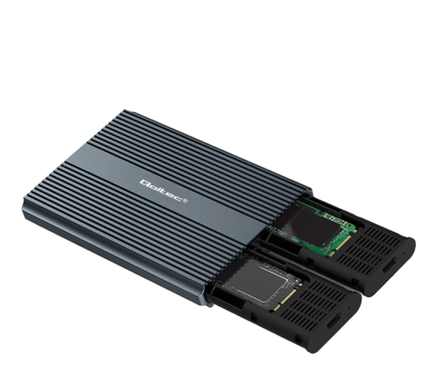 Qoltec Obudowa M.2 NVMe SATA USB-C 2x 2TB - 1213296 - zdjęcie 2